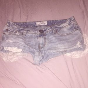 Blue Jean Shorts with Rips from Aeropostale